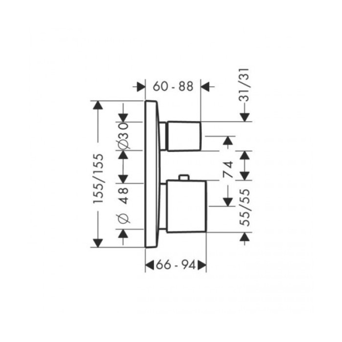 Термостат для душа с запорным вентилем Hansgrohe PuraVida 15775000