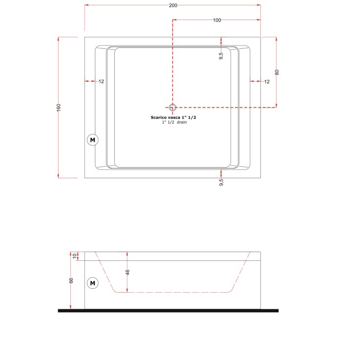 Gruppo Treesse Dream 200 Ванна в современном стиле 200x160xh66 см Gruppo Treesse Dream 200 Ванна в современном стиле 200x160xh66 см