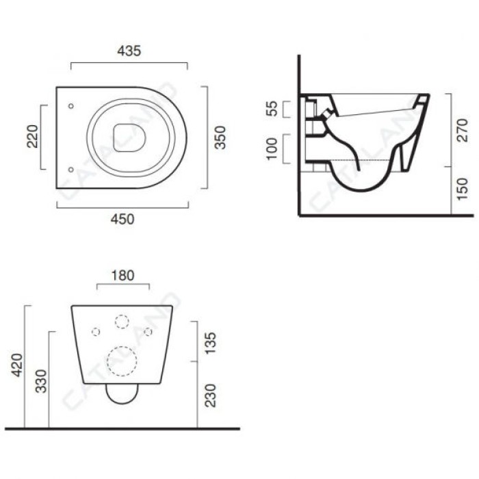 Подвесной укороченный унитаз Catalano Zero Подвесной укороченный унитаз Catalano Zero