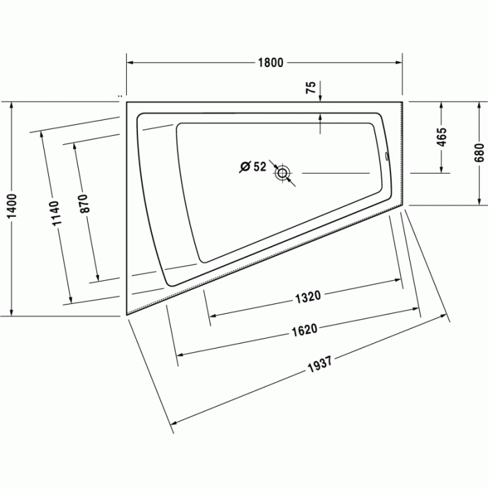 Paiova ванна асимметричная 180 см, левосторонняя 700268000000000 в интернет-магазине «Estet Room» Paiova ванна асимметричная 180 см, левосторонняя 700268000000000 в интернет-магазине «Estet Room»