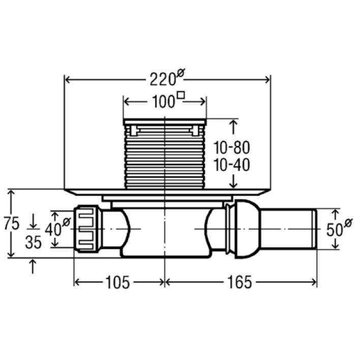 Трап для душа точечный Viega Advantix 583217