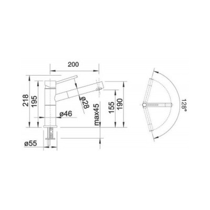 Смеситель для кухни Blanco ALTA-S COMPACT 515333 хром/антрацит