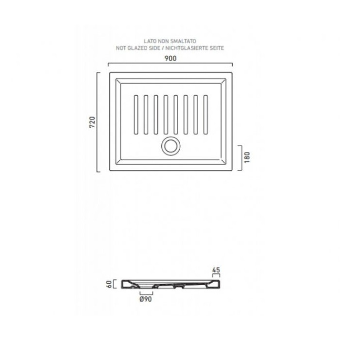 Душевой поддон 90х72 Catalano Verso Душевой поддон 90х72 Catalano Verso