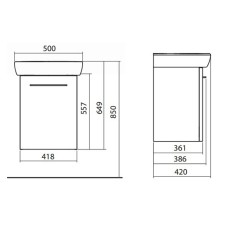 Тумба Kolo Nova Pro M39004000 с умывальником 50 см