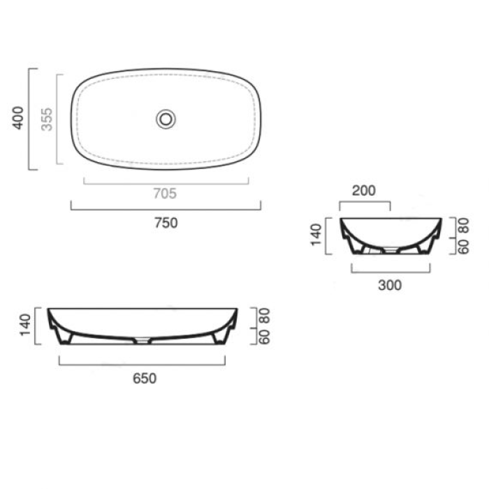 Керамическая раковина 75 см Catalano Green Lux Керамическая раковина 75 см Catalano Green Lux