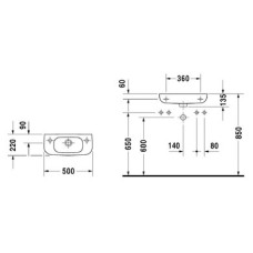 Плитка керамогранит Керамическая раковина 50 см Duravit D-Code 0706500000 для пола