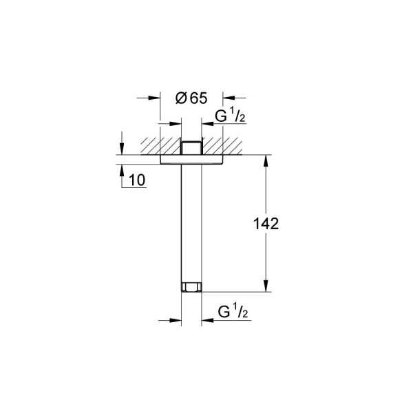 Плитка керамогранит Grohe Rainshower Потолочный душевой кронштейн 142 мм (28724LS0) для пола
