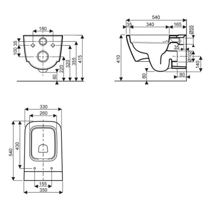 Унитаз подвесной Kolo Life Rimfree (M23120000) без сиденья