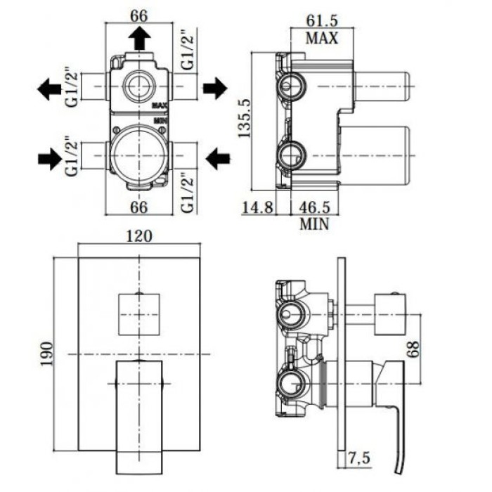 Смеситель Paffoni Effe (EF019CR) Смеситель Paffoni Effe (EF019CR)