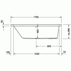 Vero ванна прямоугольная 170 см 700133000000000 в интернет-магазине «Estet Room»