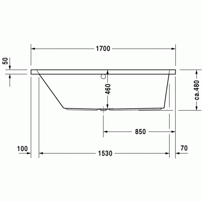 Vero ванна прямоугольная 170 см 700133000000000 в интернет-магазине «Estet Room»