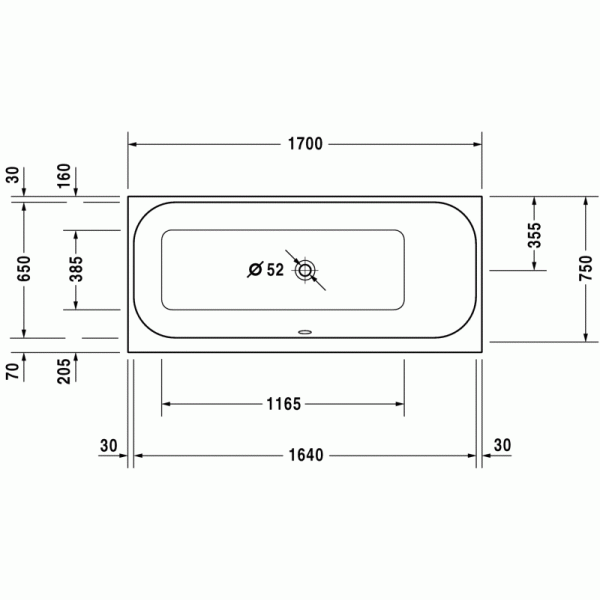 Happy D.2 ванна прямоугольная 170 см 700313000000000 в интернет-магазине «Estet Room»