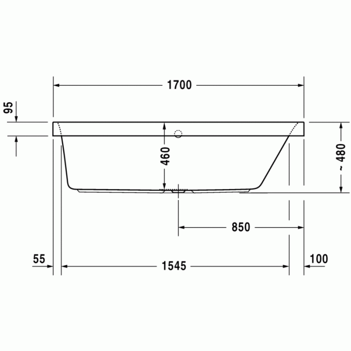 Happy D.2 ванна прямоугольная 170 см 700313000000000 в интернет-магазине «Estet Room»