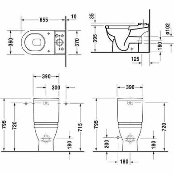 Плитка керамогранит Чаша унитаза Duravit Starck 3 0126090000 для пола