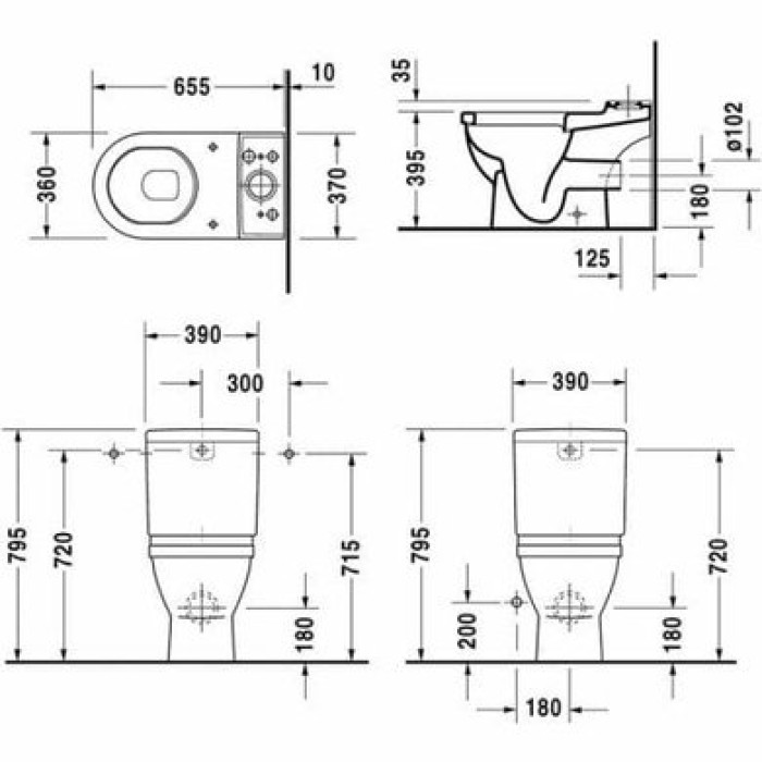 Плитка керамогранит Чаша унитаза Duravit Starck 3 0126090000 для пола
