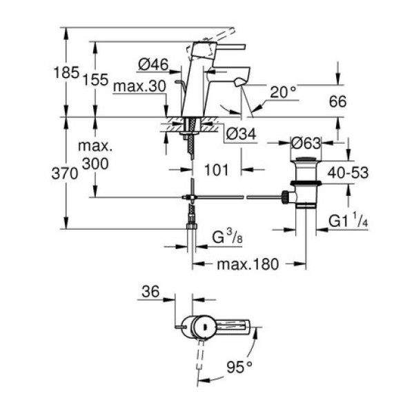 Смеситель для раковины Grohe Concetto S-Size 2338010E