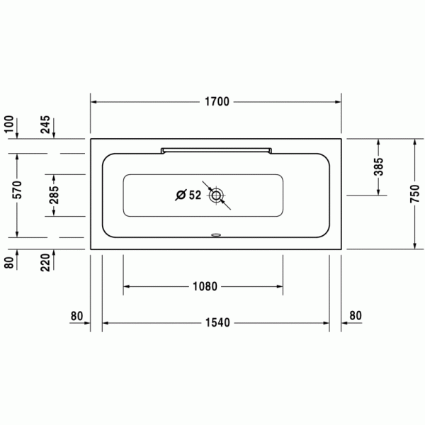 DuraStyle ванна прямоугольная 170 см 700297000000000 в интернет-магазине «Estet Room»