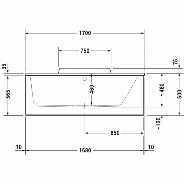 DuraStyle ванна прямоугольная 170 см 700297000000000 в интернет-магазине «Estet Room»