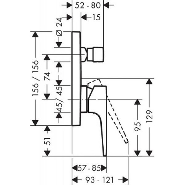 Смеситель для ванны Hansgrohe Metropol 74545000