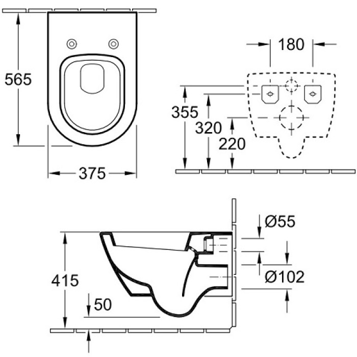 Унитаз подвесной Villeroy & Boch Subway 2.0 (56001001) без сиденья