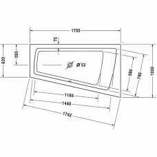 Paiova ванна асимметричная 170 см, правосторонняя 700213000000000 в интернет-магазине «Estet Room»