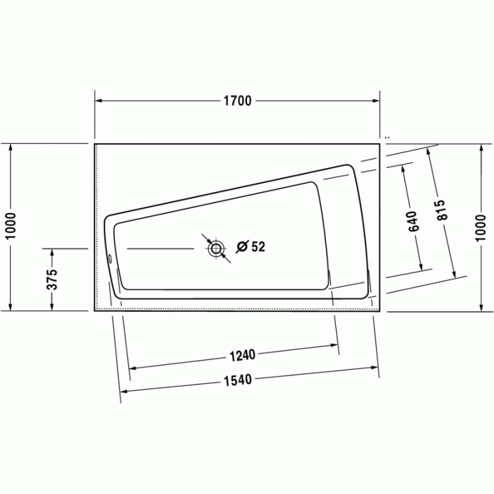 Paiova ванна прямоугольная 170 см 700271000000000 в интернет-магазине «Estet Room»