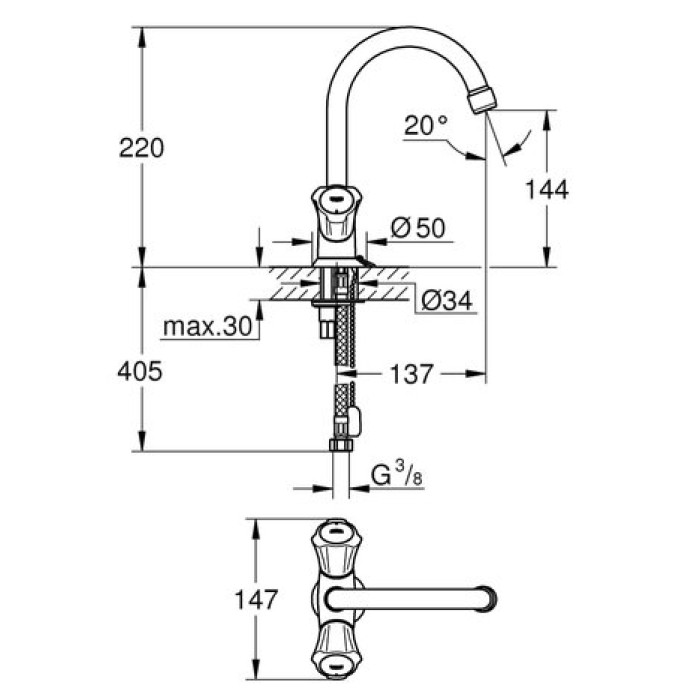 Смеситель для раковины Grohe Costa 21374001