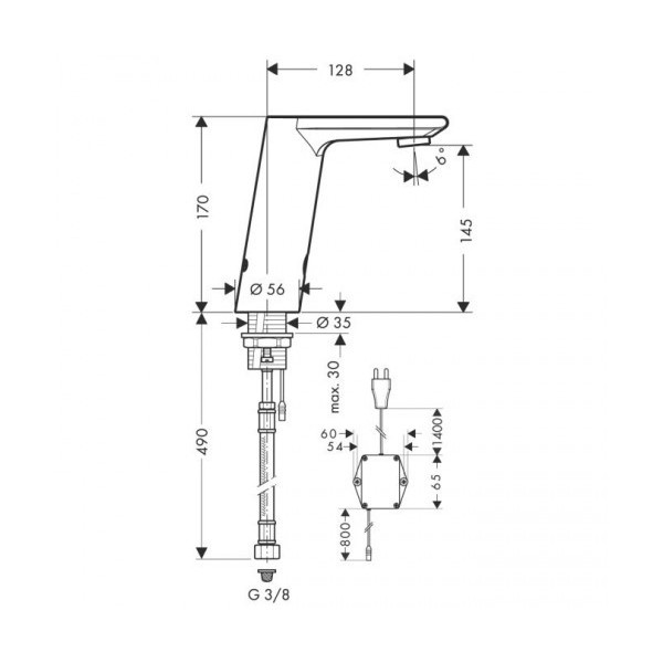 Смеситель для раковины сенсорный Hansgrohe Metris S 31102000