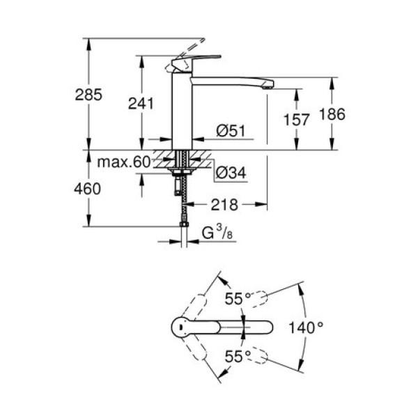 Смеситель для кухни Grohe Eurostyle cosmopolitan 31124002