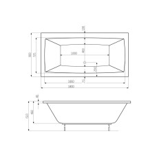 Ванна акриловая 180*90см ROCA VITA A24T082000 с ножками