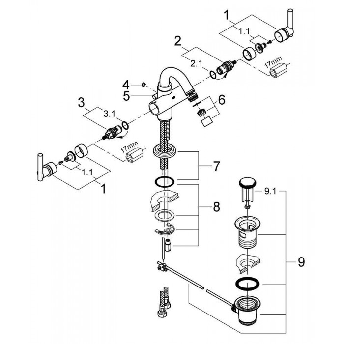 Grohe Atrio Смеситель для биде на одно отверстие M-Size (24026000)