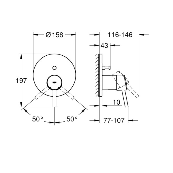 Grohe Concetto Смеситель однорычажный на 2 выхода (24054001)