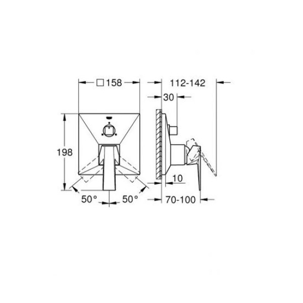 Grohe Eurocube Смеситель однорычажный на 3 выхода (24094000)