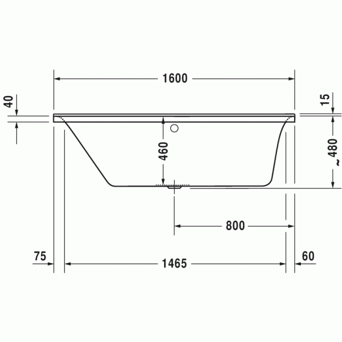 P3 Comforts ванна прямоугольная 160 см 700371000000000 в интернет-магазине «Estet Room»