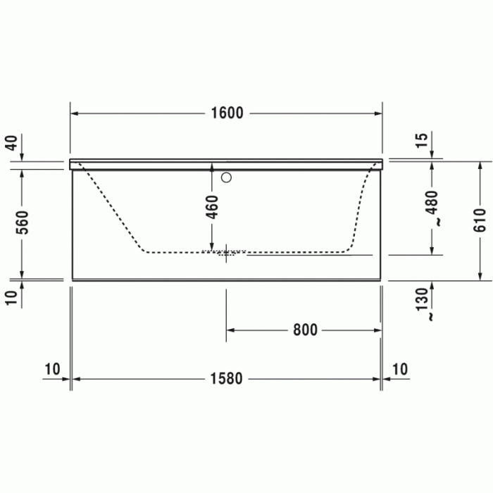 P3 Comforts ванна прямоугольная 160 см 700371000000000 в интернет-магазине «Estet Room»