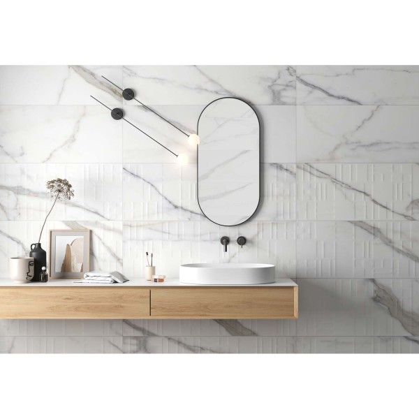 Плитка Argenta Ceramica XS ATHENA BLOCK WHITE 40x120 7×1200×400 под мрамор