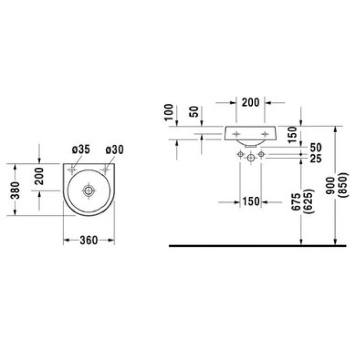Плитка керамогранит Керамическая раковина 36 см Duravit Architec 0766350000 для пола