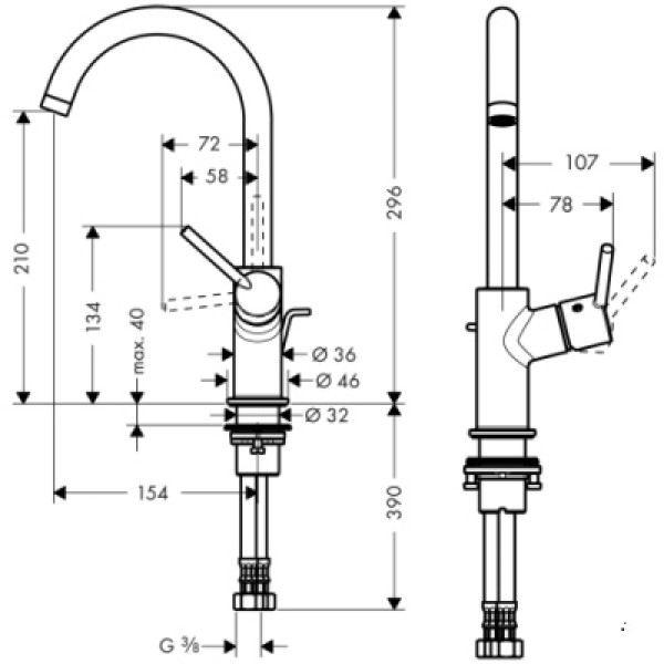 Смеситель для раковины Hansgrohe Talis 32084000