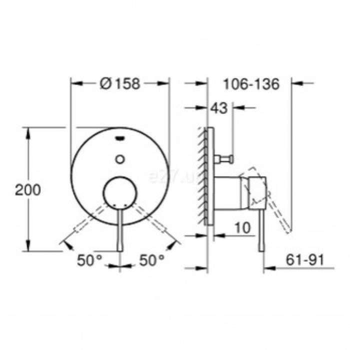 Grohe Essence Смеситель однорычажный с переключателем на 2 положения (24058DA1 )