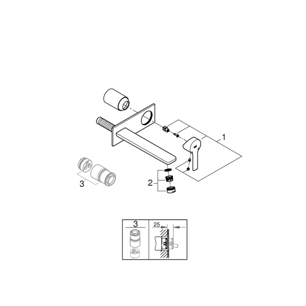 Grohe Lineare Смеситель для раковины на два отверстия L-Size (23444AL1)
