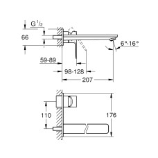 Grohe Lineare Смеситель для раковины на два отверстия L-Size (23444AL1)