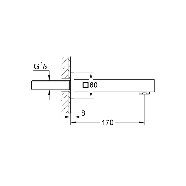 Grohe Eurocube Излив для ванны 170 мм (13303AL0)