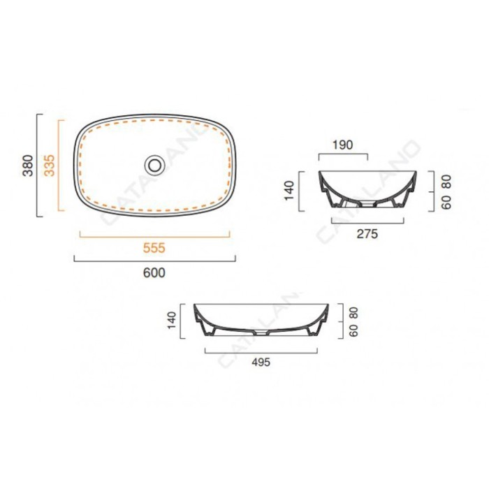 Керамическая раковина 60 см Catalano Green Lux