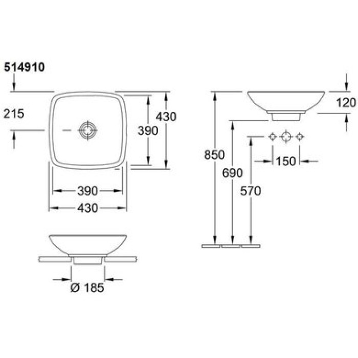 Керамическая раковина Villeroy & Boch Loop & Friends 51491001