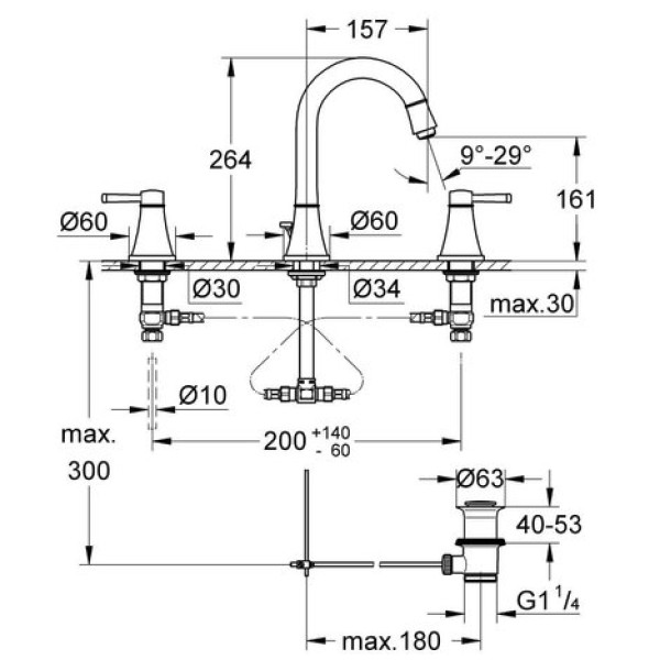 Смеситель для раковины Grohe Grandera 20389IG0