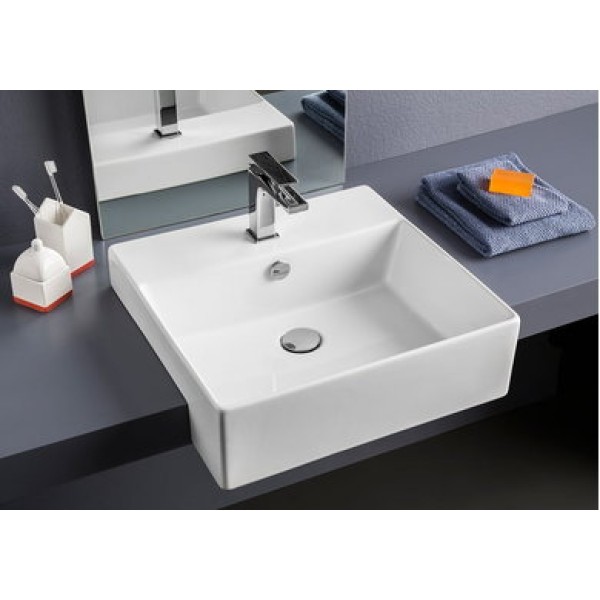 Керамическая раковина 50 см Artceram Quadro, white glossy (QUL004 01;00)