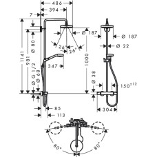 Душевая система Hansgrohe Croma Select S (27253400)