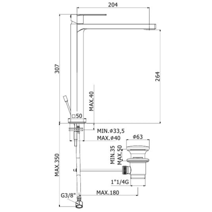 Смеситель для раковины Paffoni Tango (TA085CR) Смеситель для раковины Paffoni Tango (TA085CR)