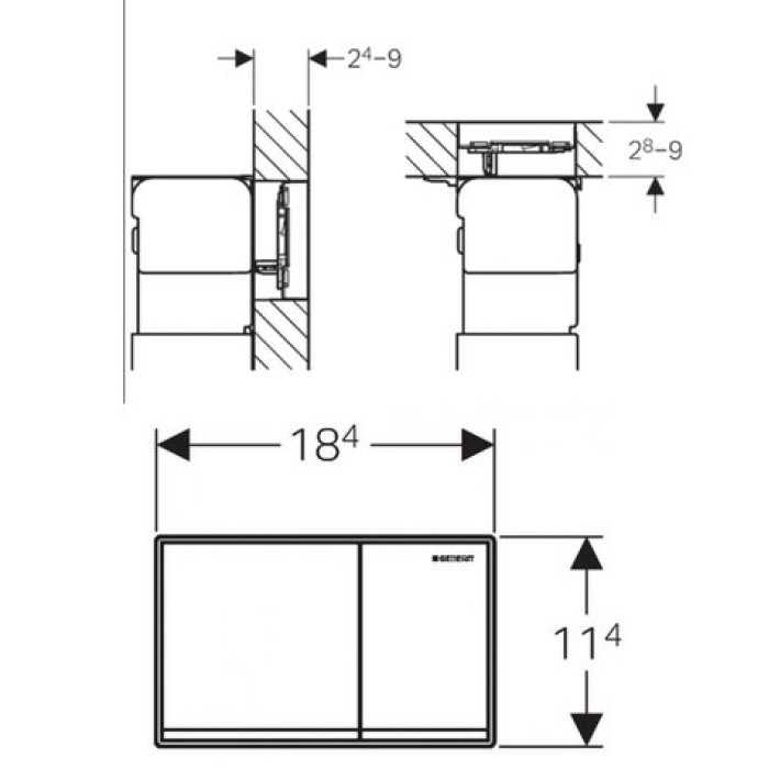 Клавиша смыва Geberit Omega60, хром глянцевый 115.081.GH.1