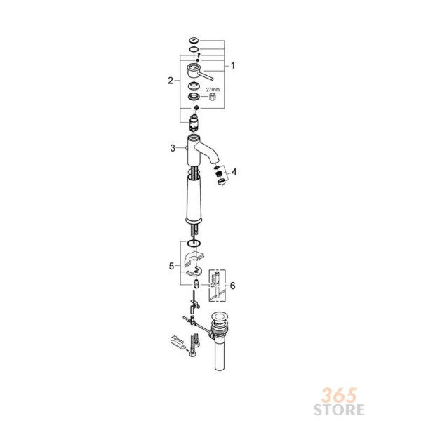 Grohe BauClassic Смеситель для умывальника XL-Size (32868000)